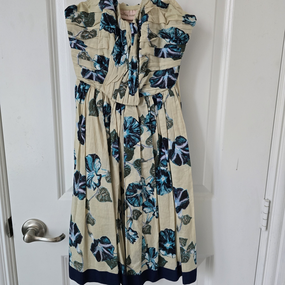 Alberta Ferretti Dress in Blue and Cream